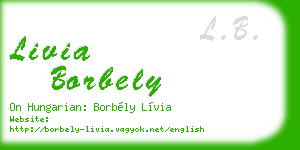 livia borbely business card